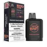 PACKIN' PEACH BERRY LEVEL X BOOST PODS This delightful fruit fusion includes juicy peaches combined with a selection of the finest sweet berries. This dynamic fruit trio will not disappoint.Experience heightened vaping satisfaction with the Level X Boost Flavour Beast Pods.